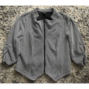 Torrid Jacket Womens 2 Black White Check Moto Biker Edgy Retro Rockabilly Retro
